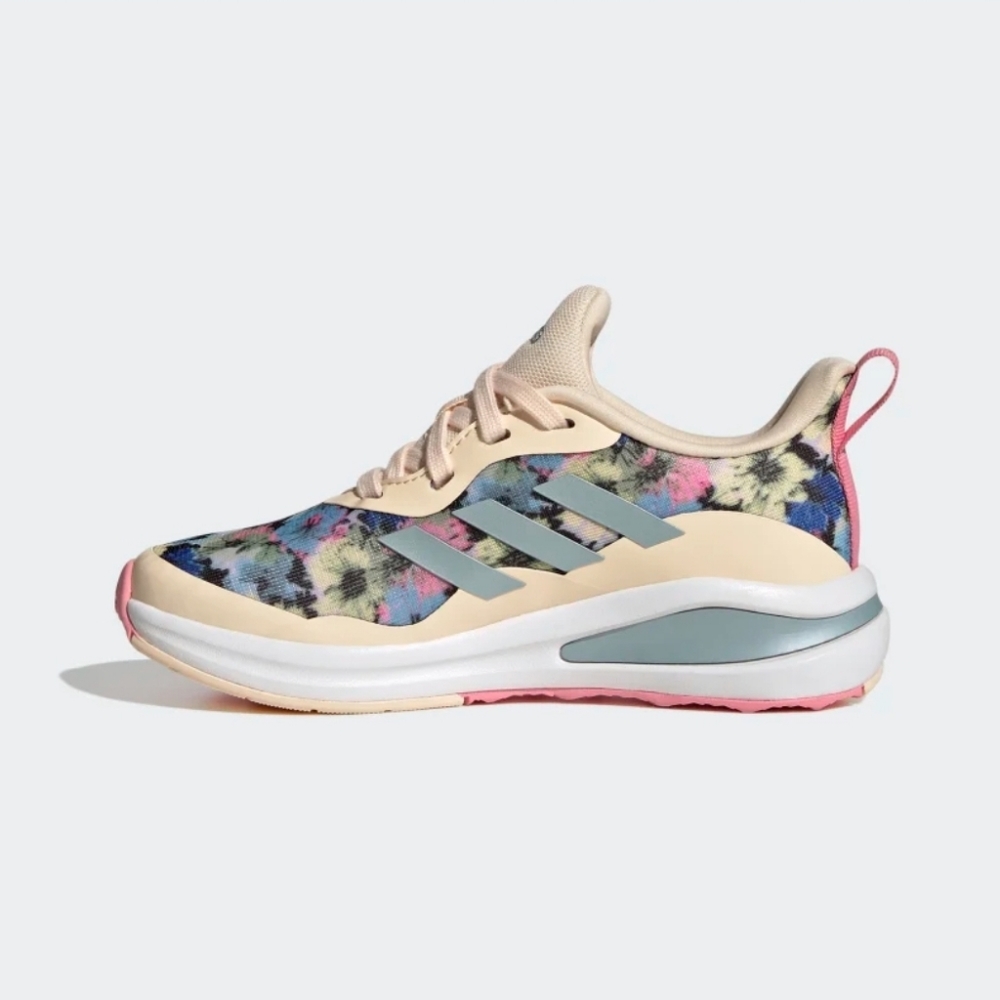 ADIDAS Fortarun running sneakers youth 5 womens 6.5 flowers pink Bliss orange